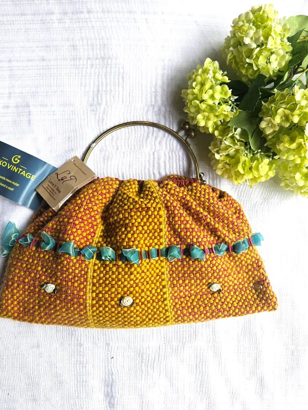 Hand-Woven One-Of-A Kind Artisanal Textile “Doctor Bag” Style Purse